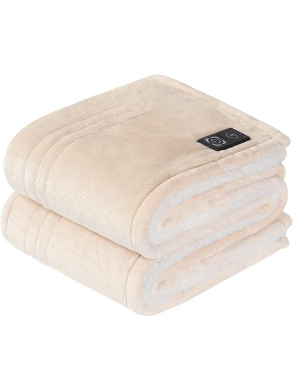 Cozy Heated Throw Blanket with Controller, 50"x60", Soft Beige, Perfect for